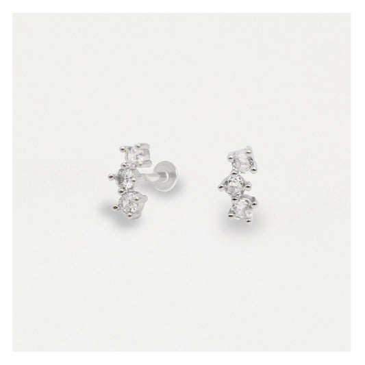 Steel Baby Bling Trio Flat Back - Internally Threaded