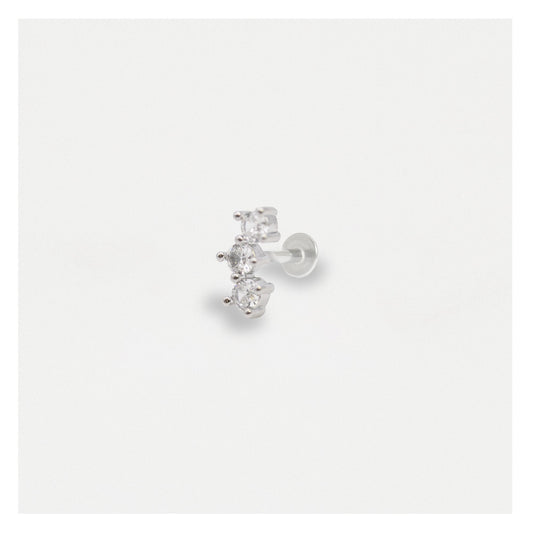 Steel Baby Bling Trio Flat Back - Internally Threaded