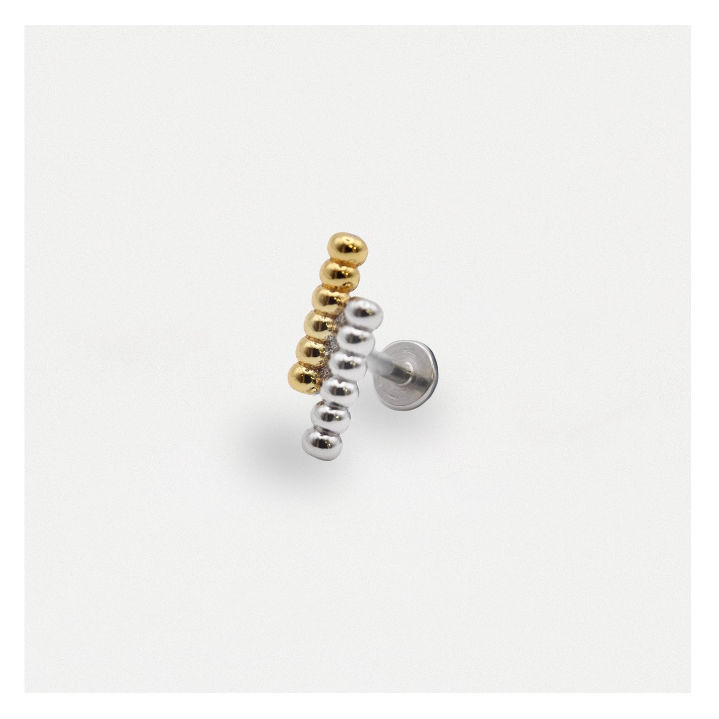 Steel Two-Tone Bead Labret - Internally Threaded
