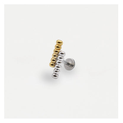 Steel Two-Tone Bead Labret - Internally Threaded