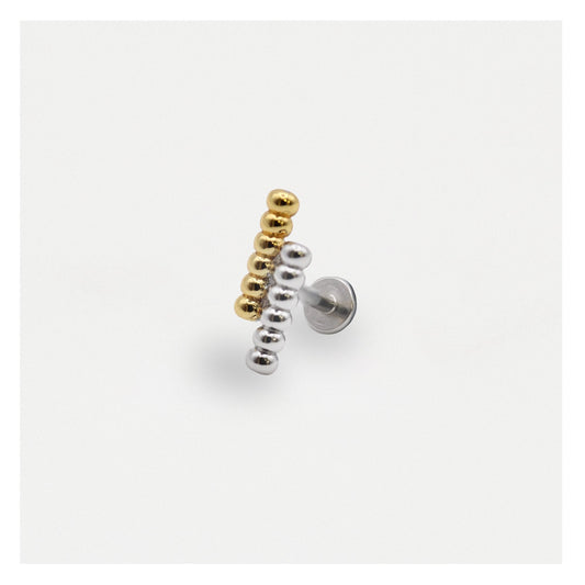 Steel Two-Tone Bead Labret - Internally Threaded