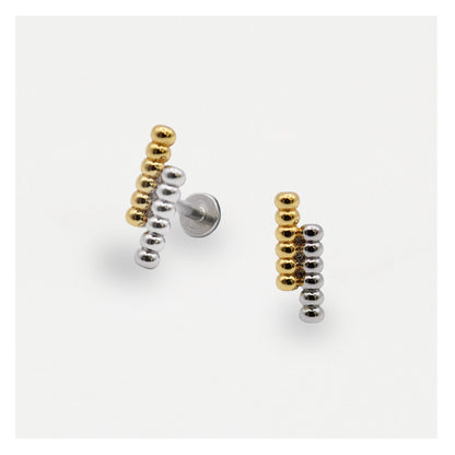Steel Two-Tone Bead Labret - Internally Threaded