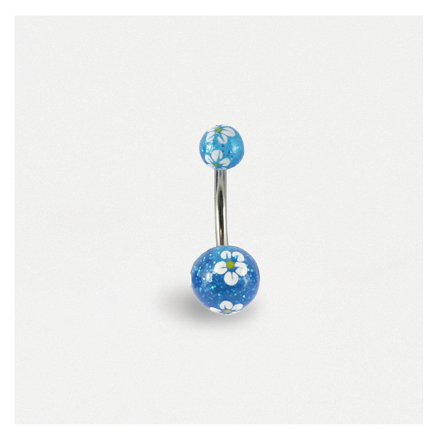 Glittery Flower Belly Bar