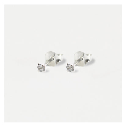 Silver Classic Round Ear Studs - 3mm