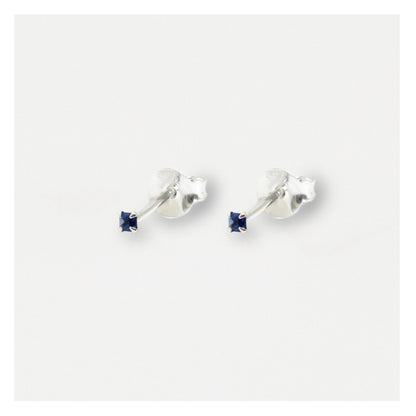 Boxed Silver Square Staple Ear Studs - 2mm