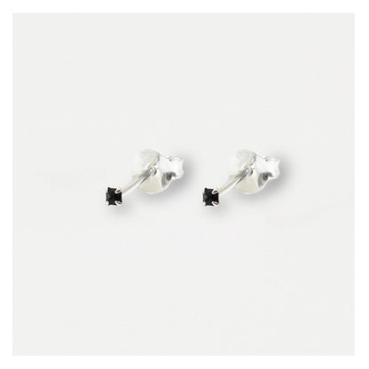 Boxed Silver Square Staple Ear Studs - 2mm