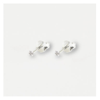 Boxed Silver Square Staple Ear Studs - 2mm