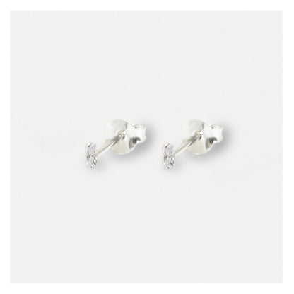 Silver Baguette Stud Earrings