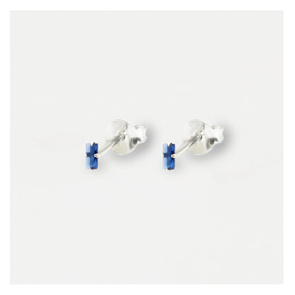Silver Baguette Stud Earrings