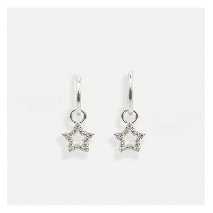 Steel Hinged Segment Ring with Icy Star Dangle - 1.2mm