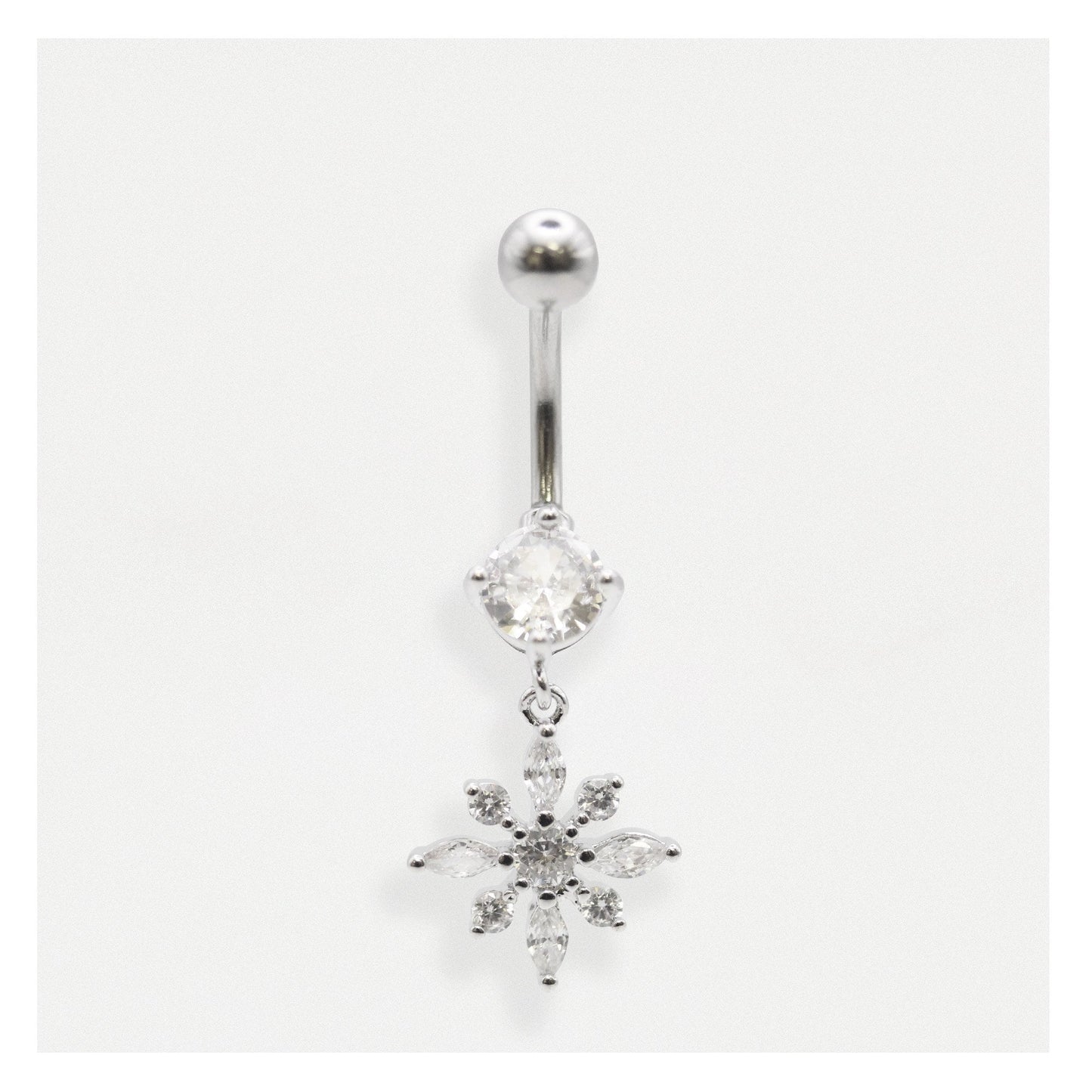 Steel Frosty Snowflake Belly Bar