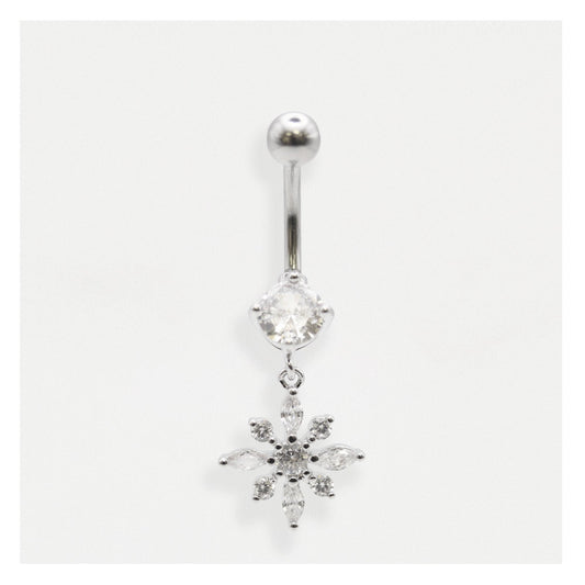 Steel Frosty Snowflake Belly Bar