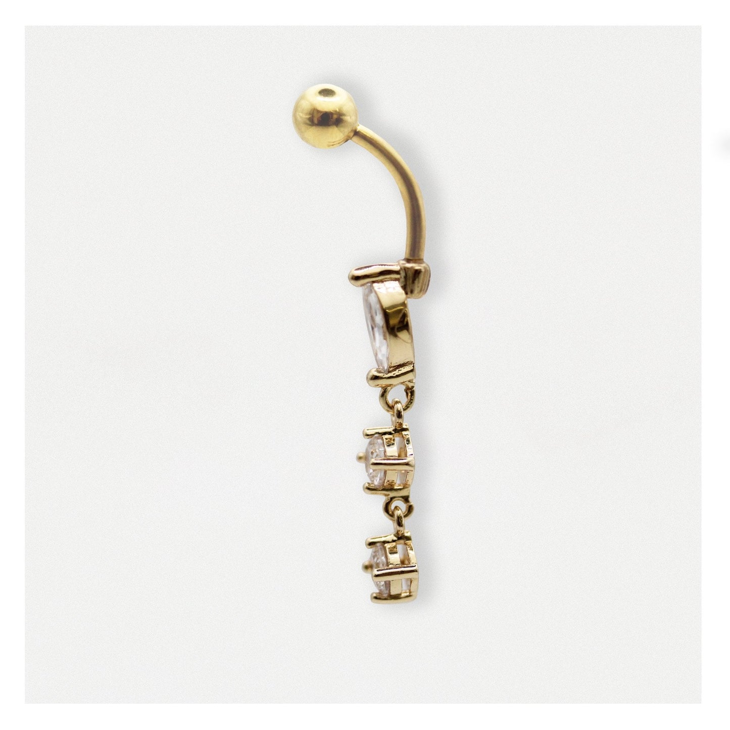 PVD Gold Steel Marquise Majesty Belly Bar