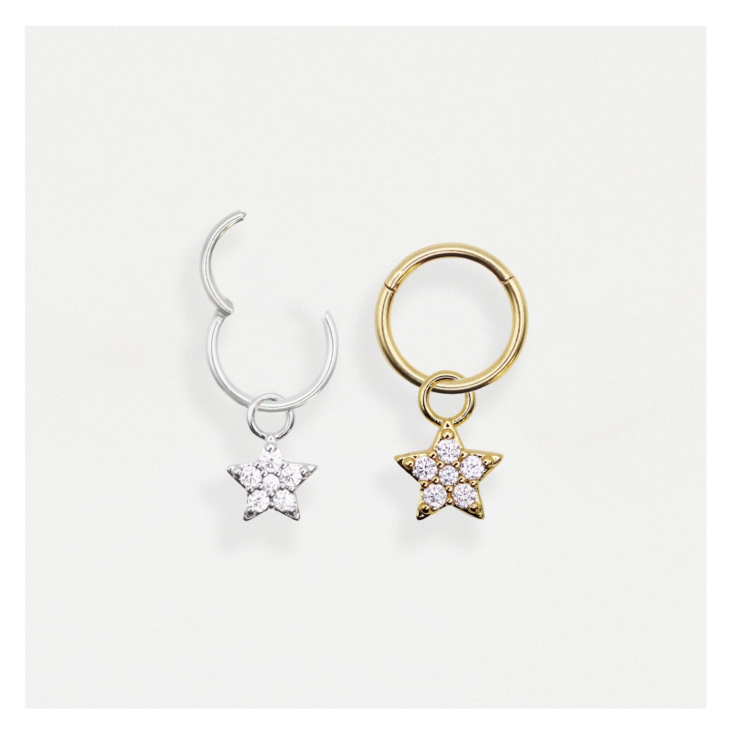 Steel Galaxy Gem Hinged Clicker - 1.2mm