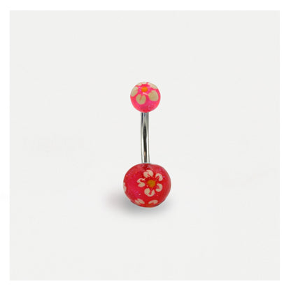 Glittery Flower Belly Bar