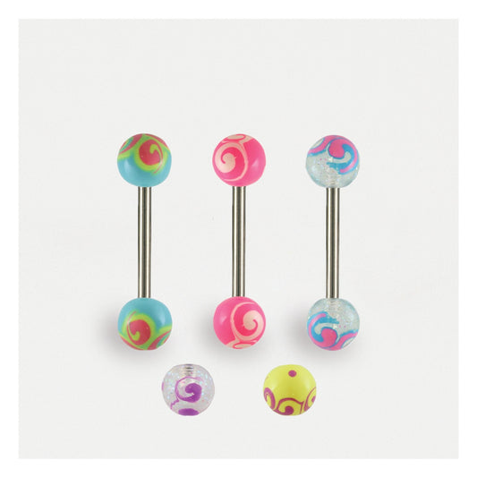 Swirly Acrylic Tongue Bar