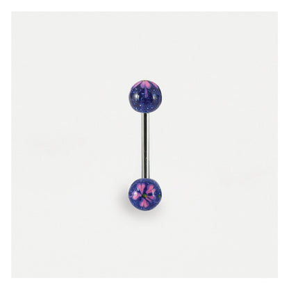 Glittery Flower Straight Barbell