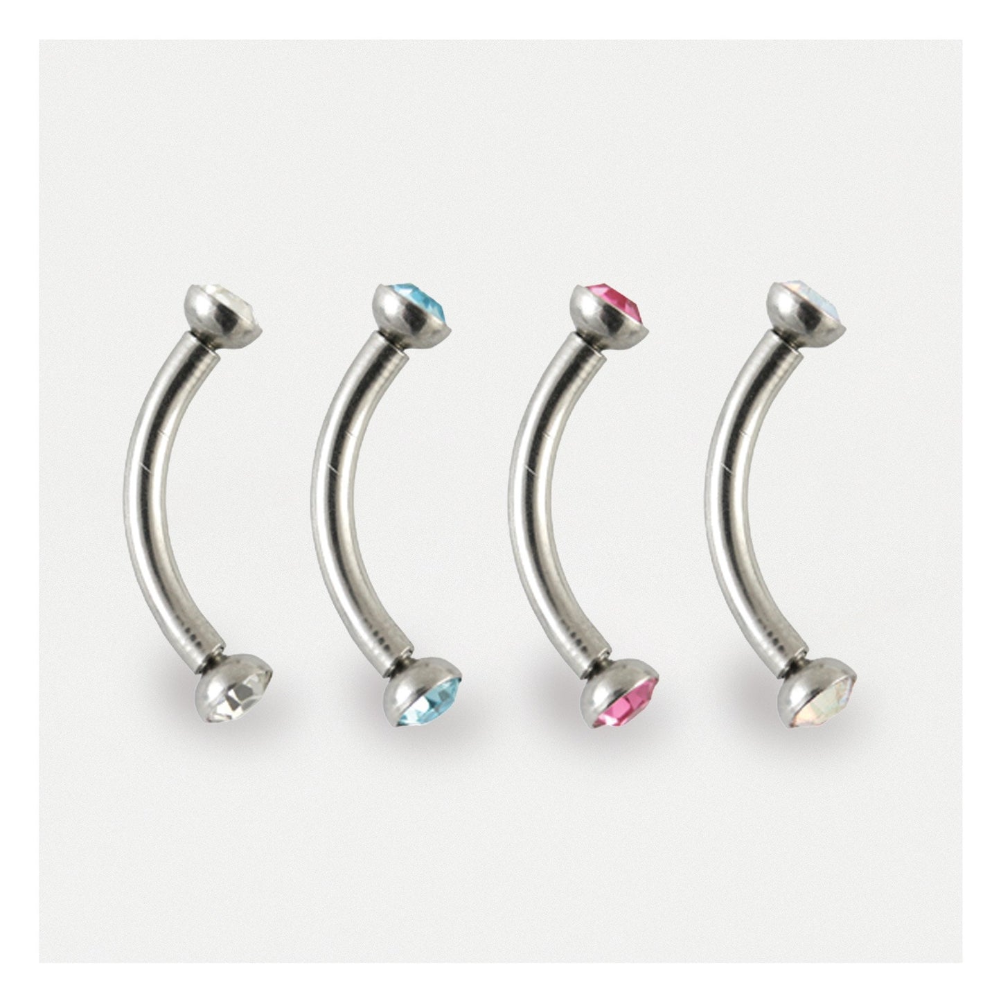Steel Jewelled Curved Barbell - 1.2mm