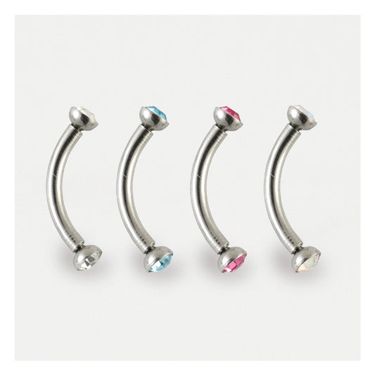 Steel Jewelled Curved Barbell - 1.2mm