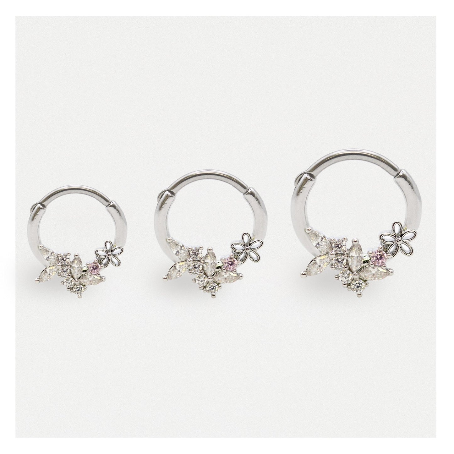 Steel Butterfly Flower Segment Ring - 1.2mm