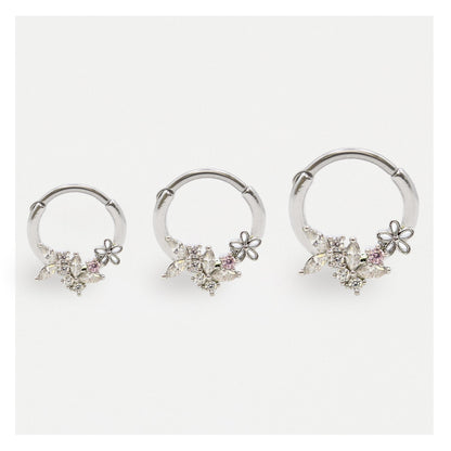 Steel Butterfly Flower Segment Ring - 1.2mm