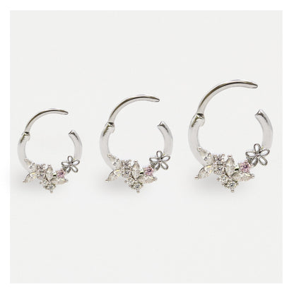 Steel Butterfly Flower Segment Ring - 1.2mm