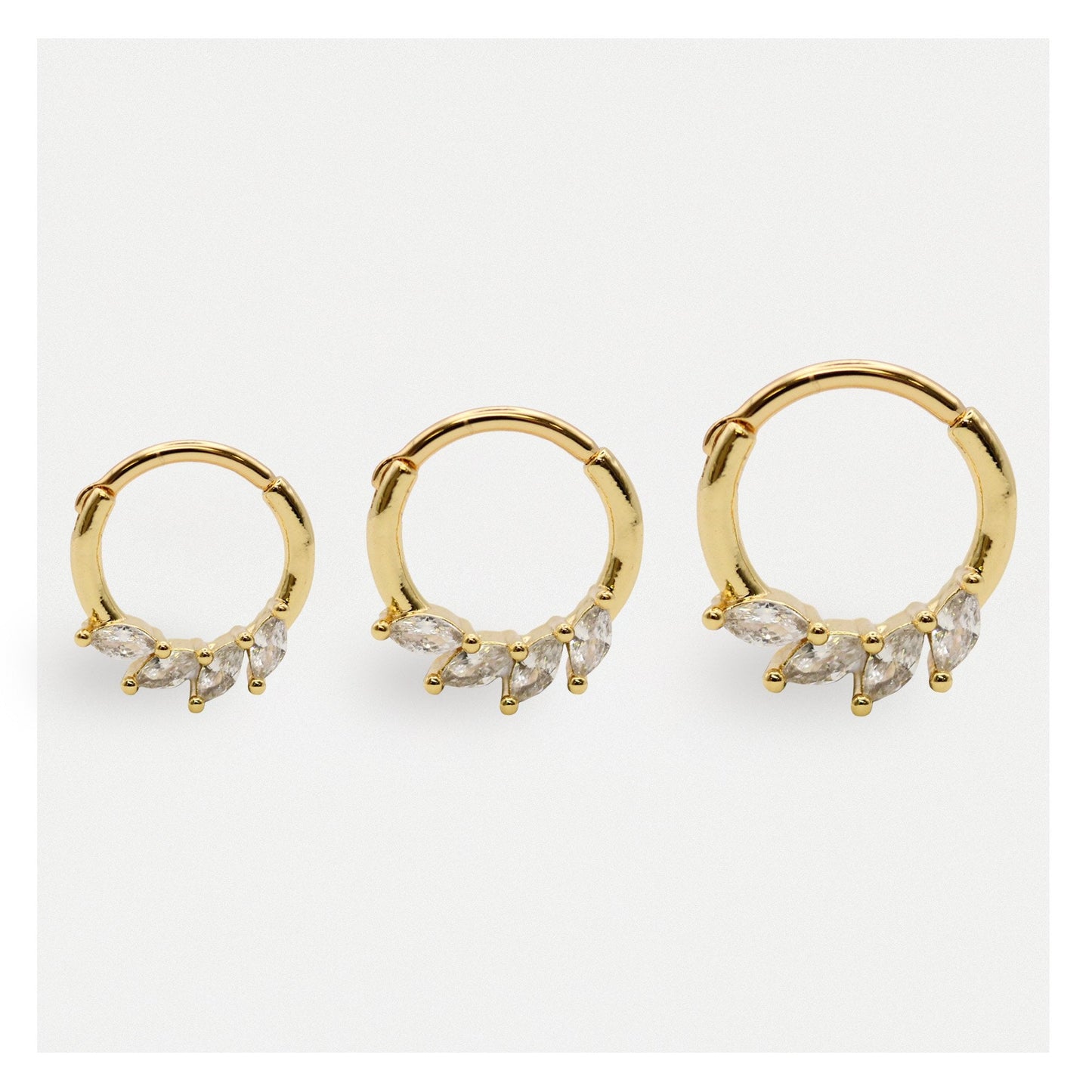 Gold PVD Steel Marquise Marvel Segment Ring - 1.2mm