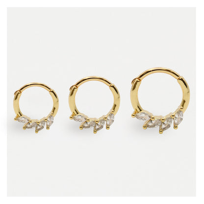 Gold PVD Steel Marquise Marvel Segment Ring - 1.2mm