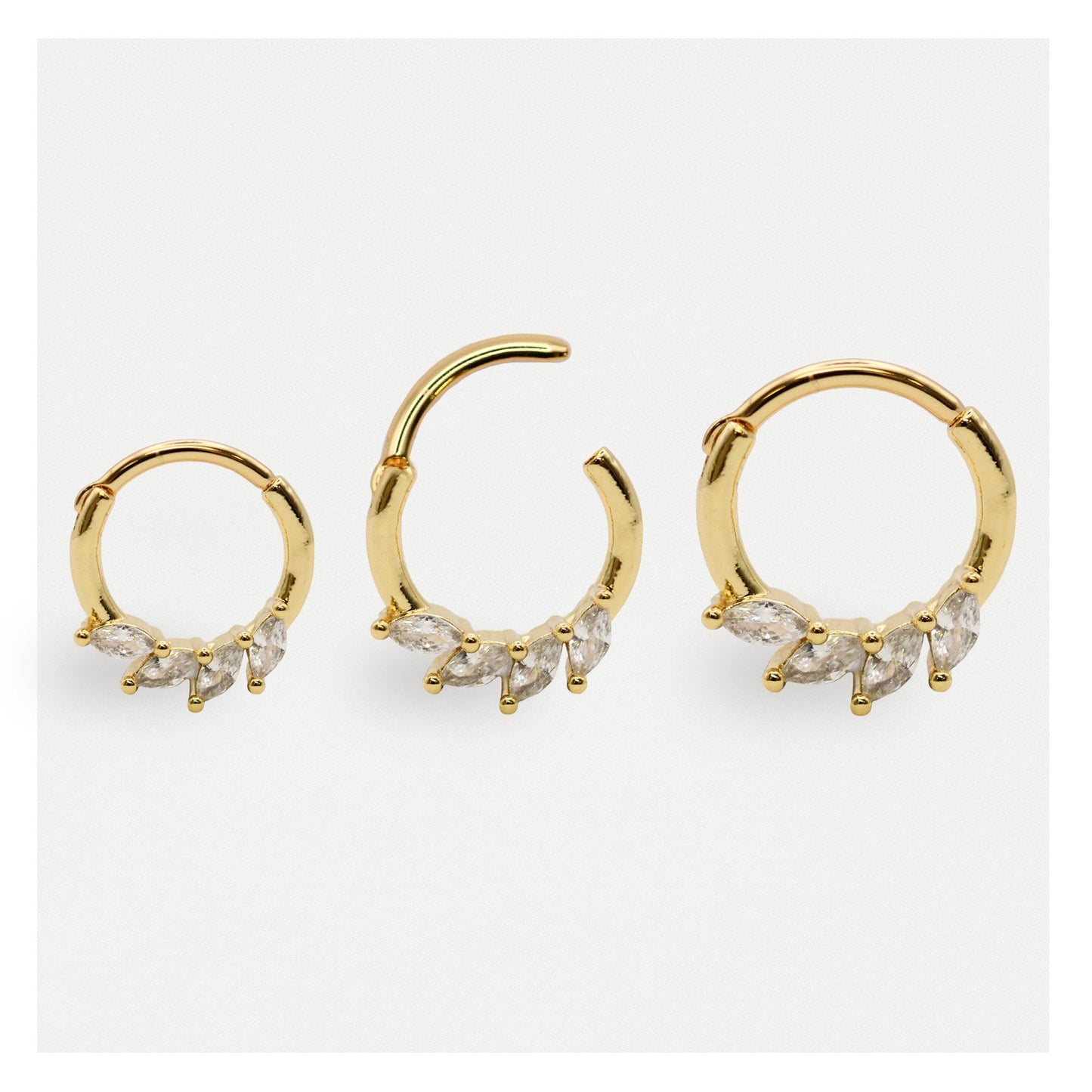 Gold PVD Steel Marquise Marvel Segment Ring - 1.2mm