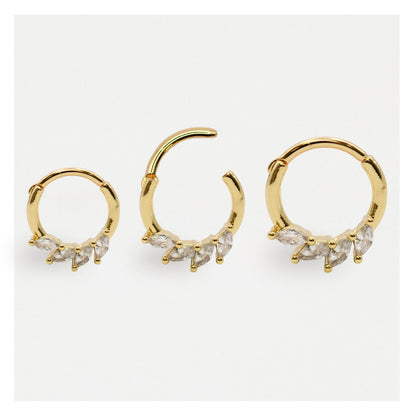 Gold PVD Steel Marquise Marvel Segment Ring - 1.2mm