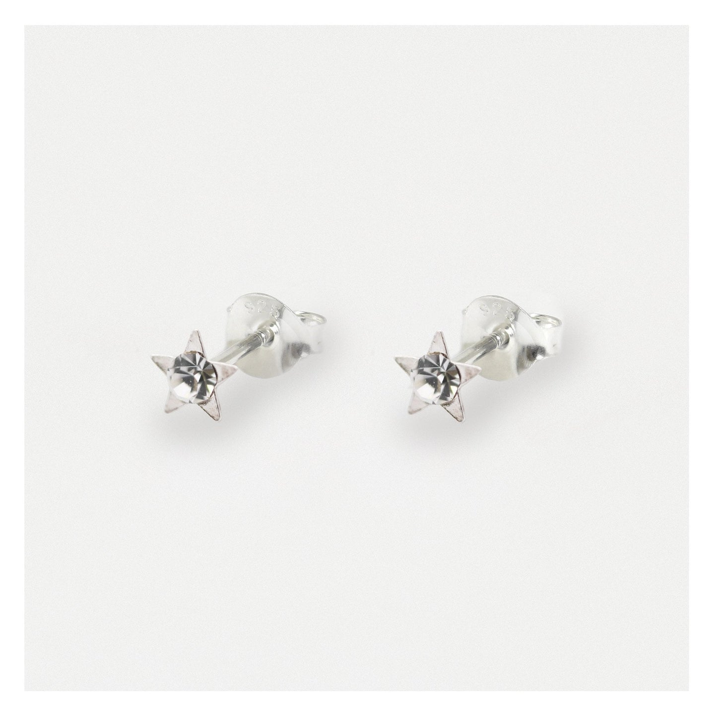 Silver Twinkle Star Ear Studs