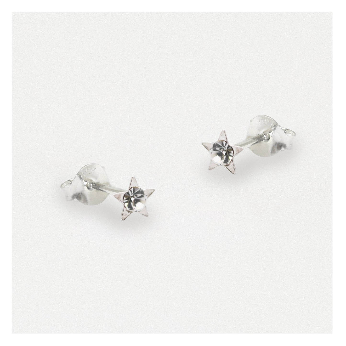 Silver Twinkle Star Ear Studs