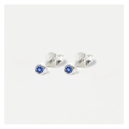 Silver Radiant Birthstone Ear Studs - 4mm