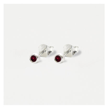 Silver Radiant Birthstone Ear Studs - 4mm