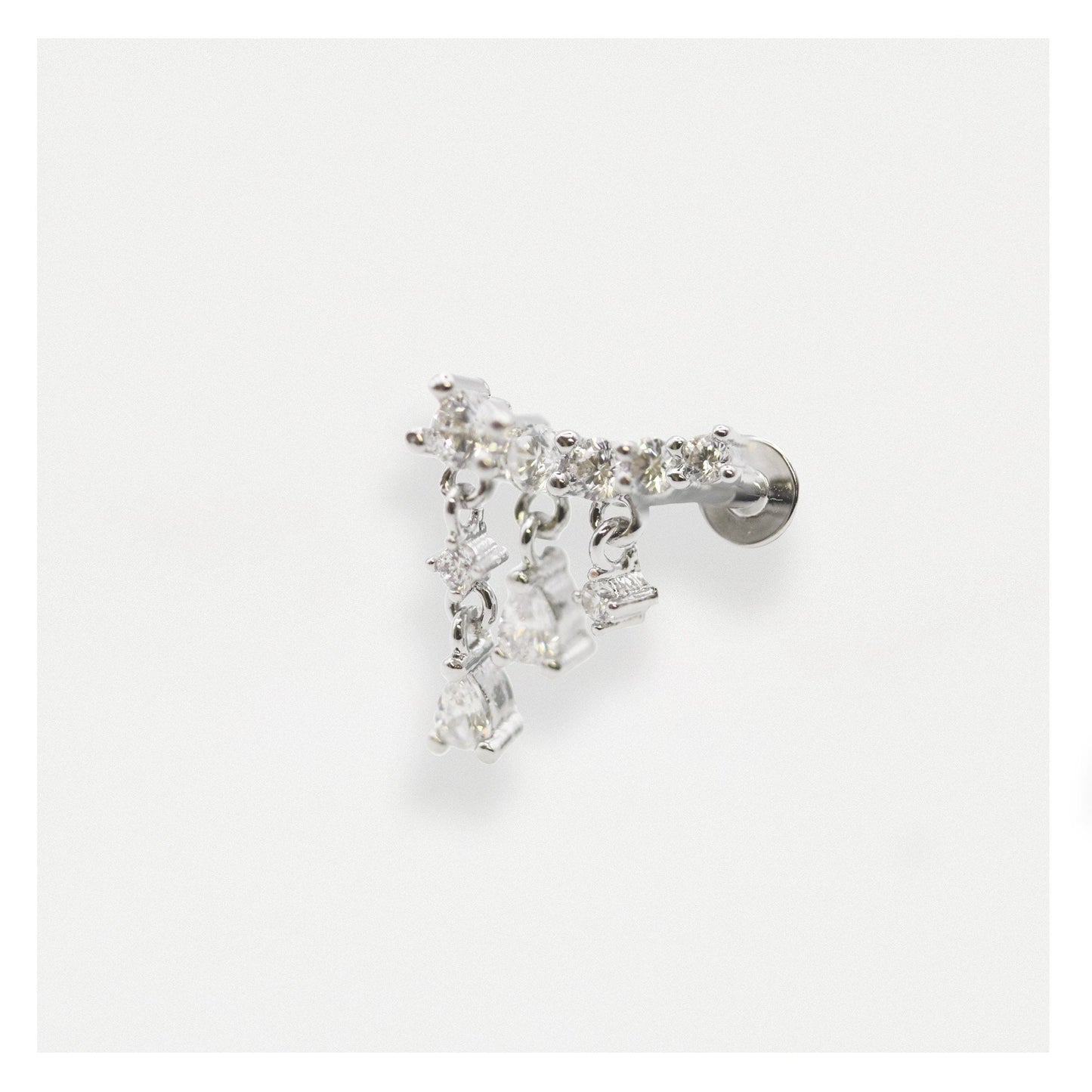 Steel Dangly Gemstone Delight Labret