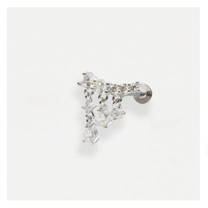 Steel Dangly Gemstone Delight Labret