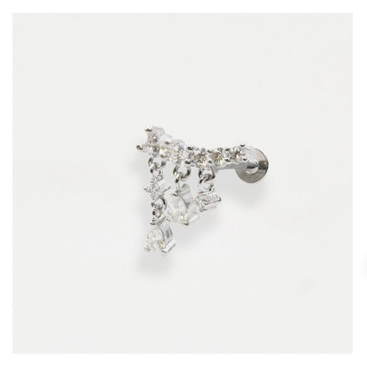 Steel Dangly Gemstone Delight Labret