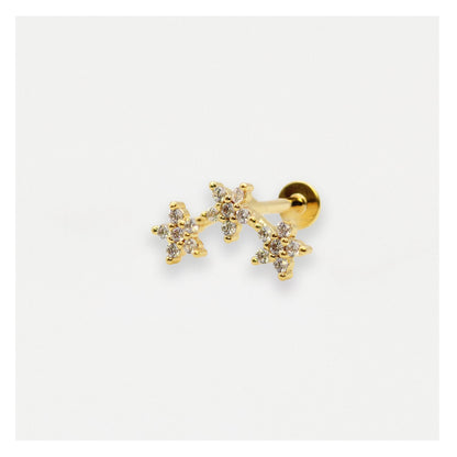 Gold PVD Steel Triple Bloom labret