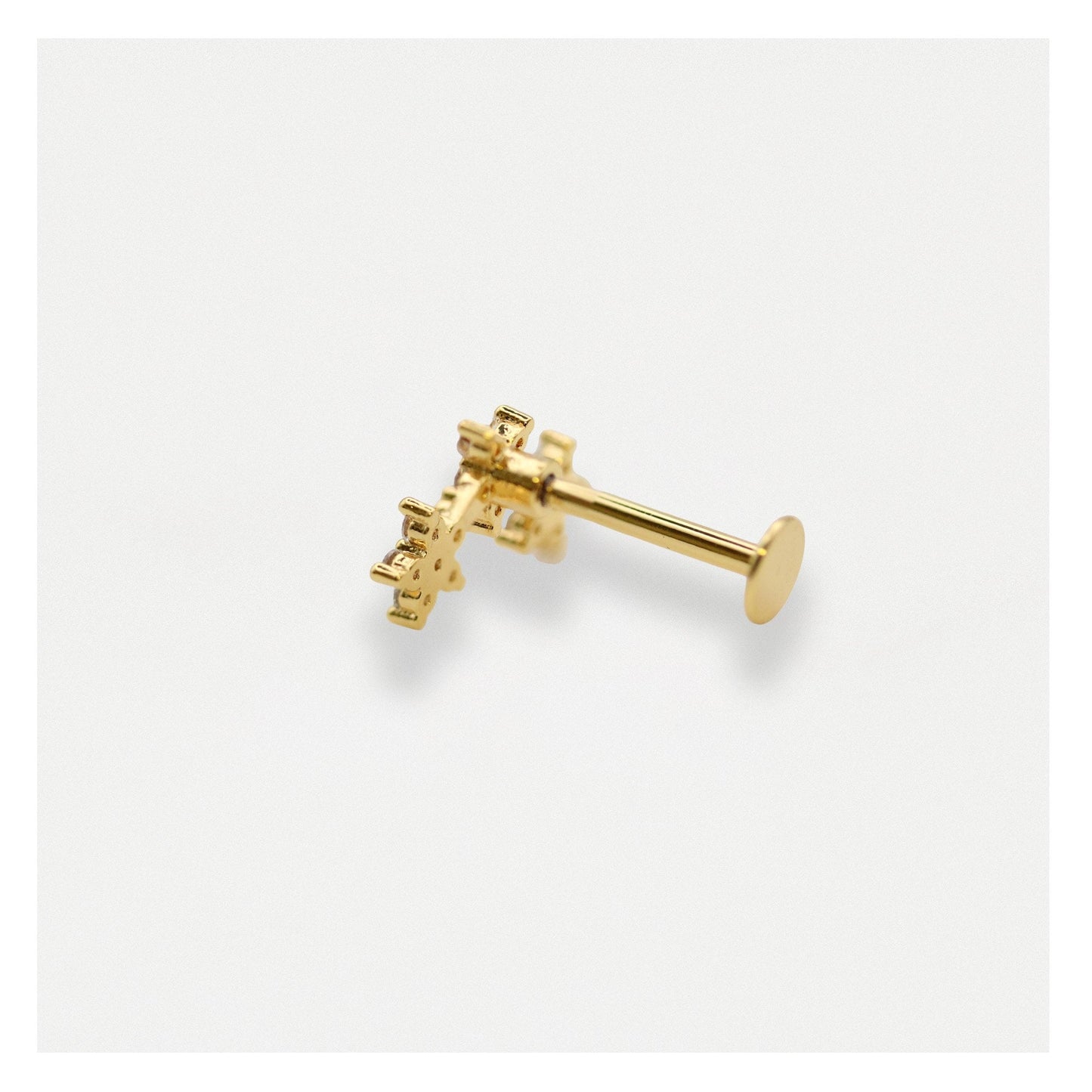 Gold PVD Steel Triple Bloom labret