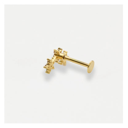 Gold PVD Steel Triple Bloom labret