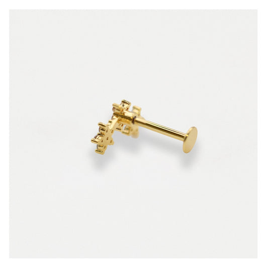 Gold PVD Steel Triple Bloom labret