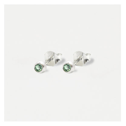 Silver Radiant Birthstone Ear Studs - 4mm