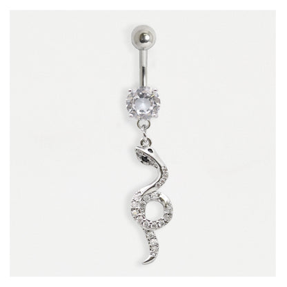 Steel Serpentine Sparkle Belly Bar