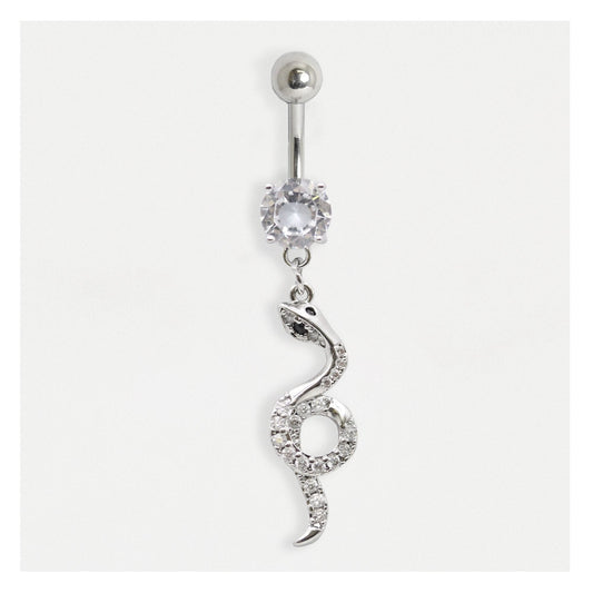 Steel Serpentine Sparkle Belly Bar