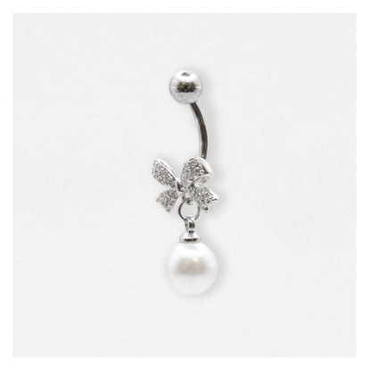 Steel Navel Bar with a Darling Bow