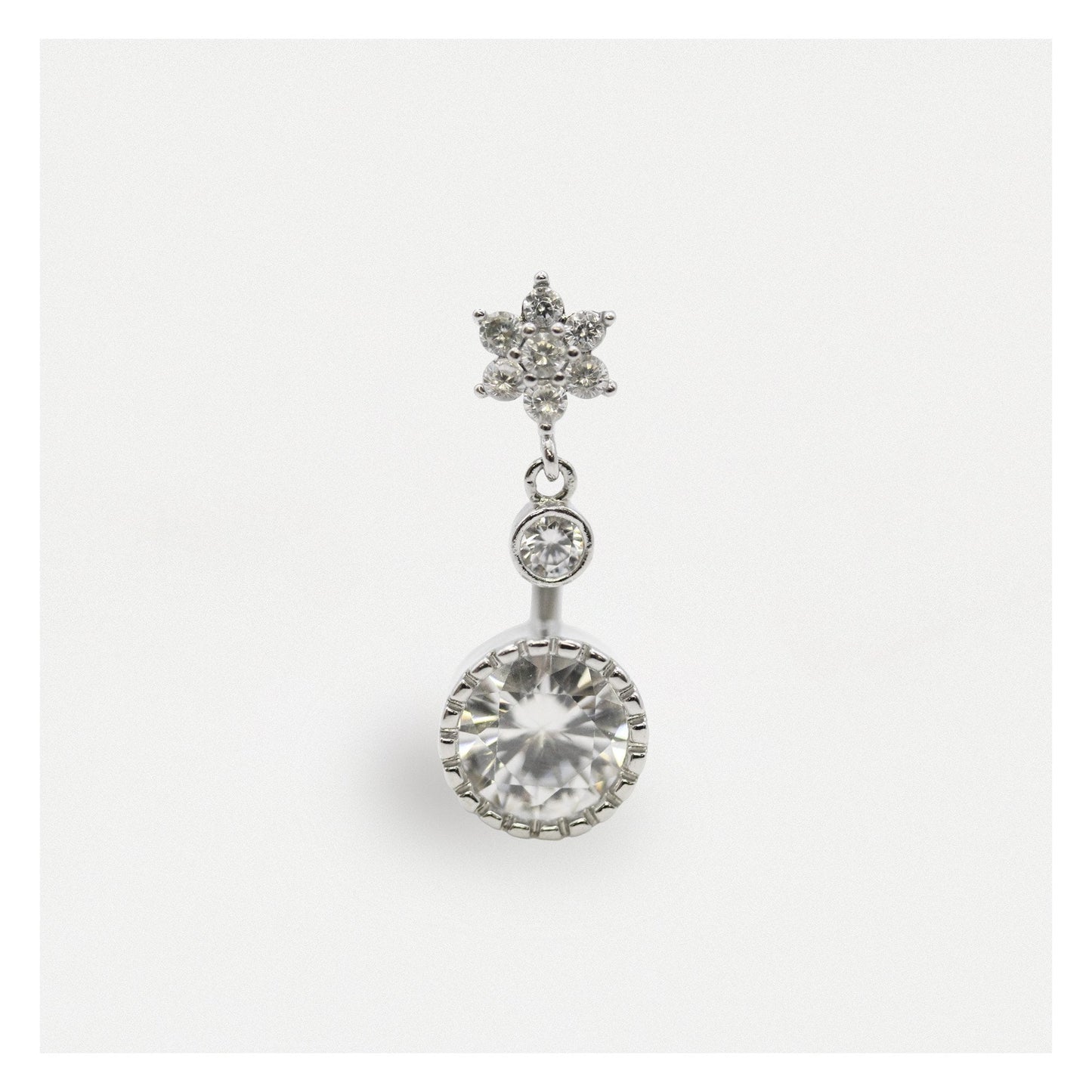 Steel Floral Fantasy Navel Bar