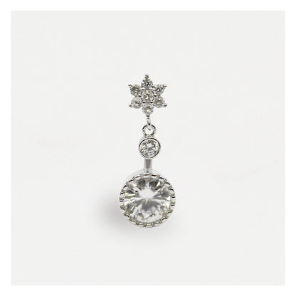 Steel Floral Fantasy Navel Bar