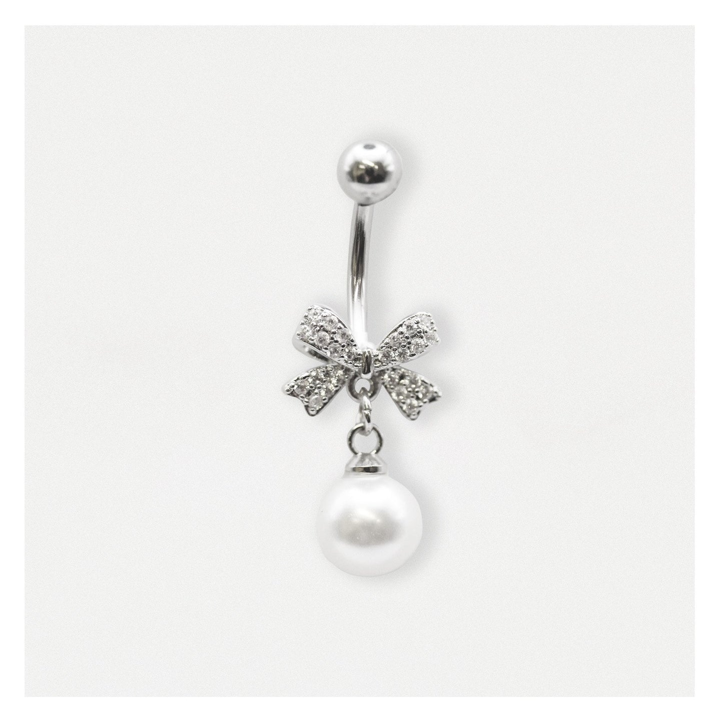 Steel Navel Bar with a Darling Bow