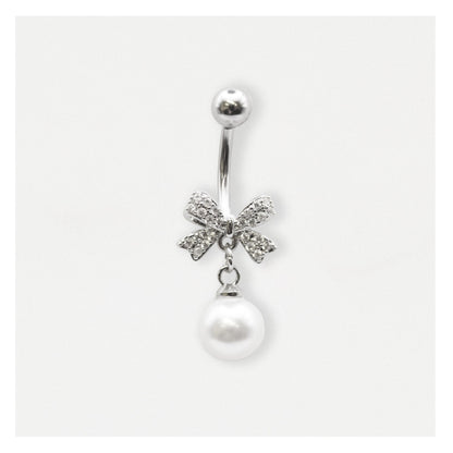Steel Navel Bar with a Darling Bow