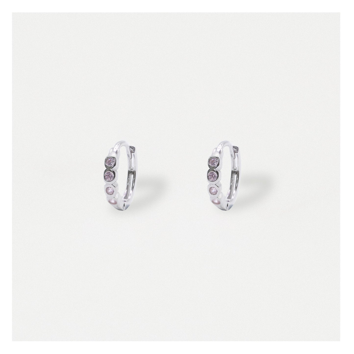 Silver Gentle Rose Hoops - 8mm